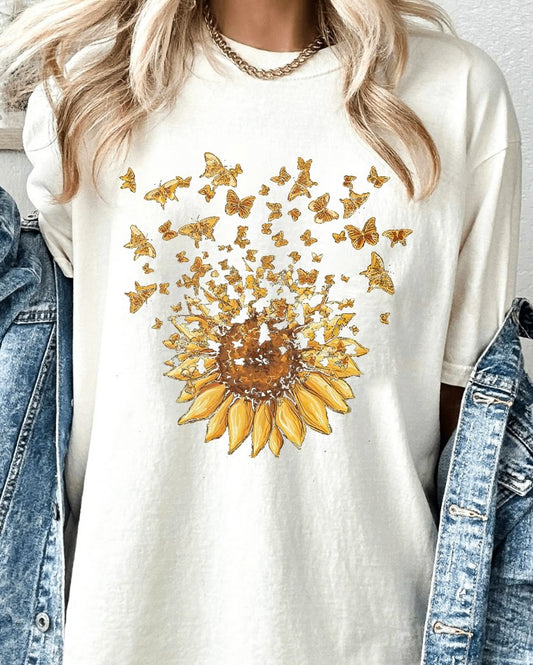 Sunflower & Butterflies Tee