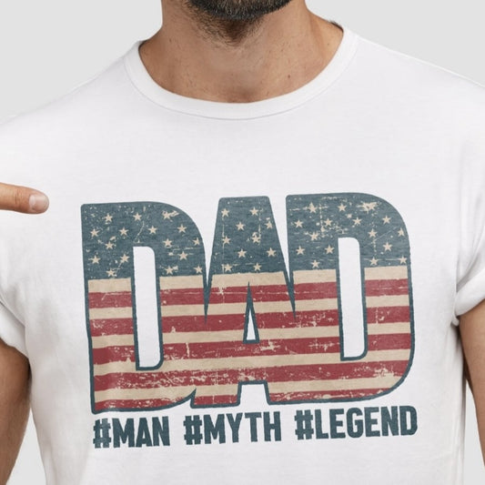 *Dad #Man #Myth #Legend Distressed T-Shirt or Crew Sweatshirt
