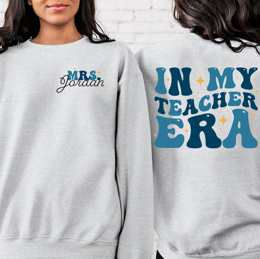 Personalized Teacher Front/Back Crew Sweatshirts