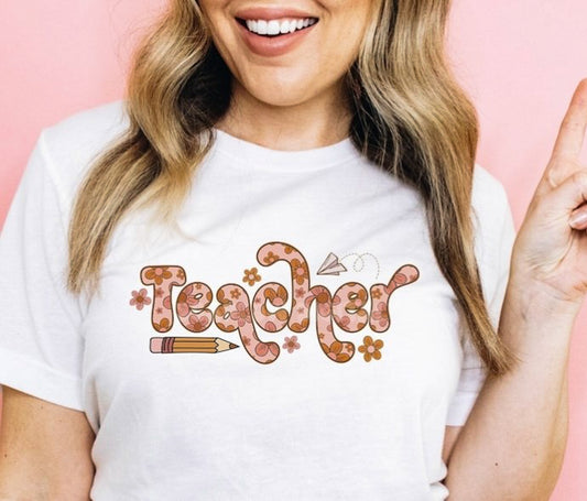 Teacher Floral Tee