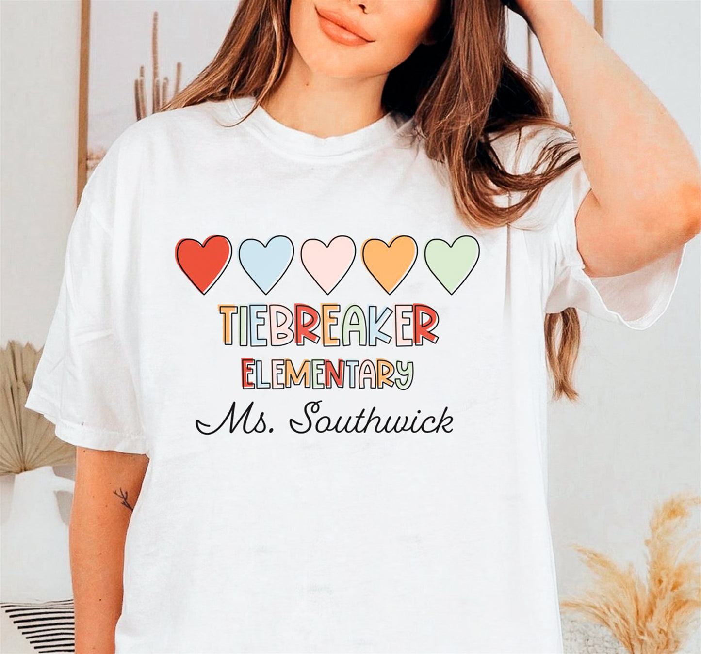 Personalized Colorful Elementary Teacher Tees