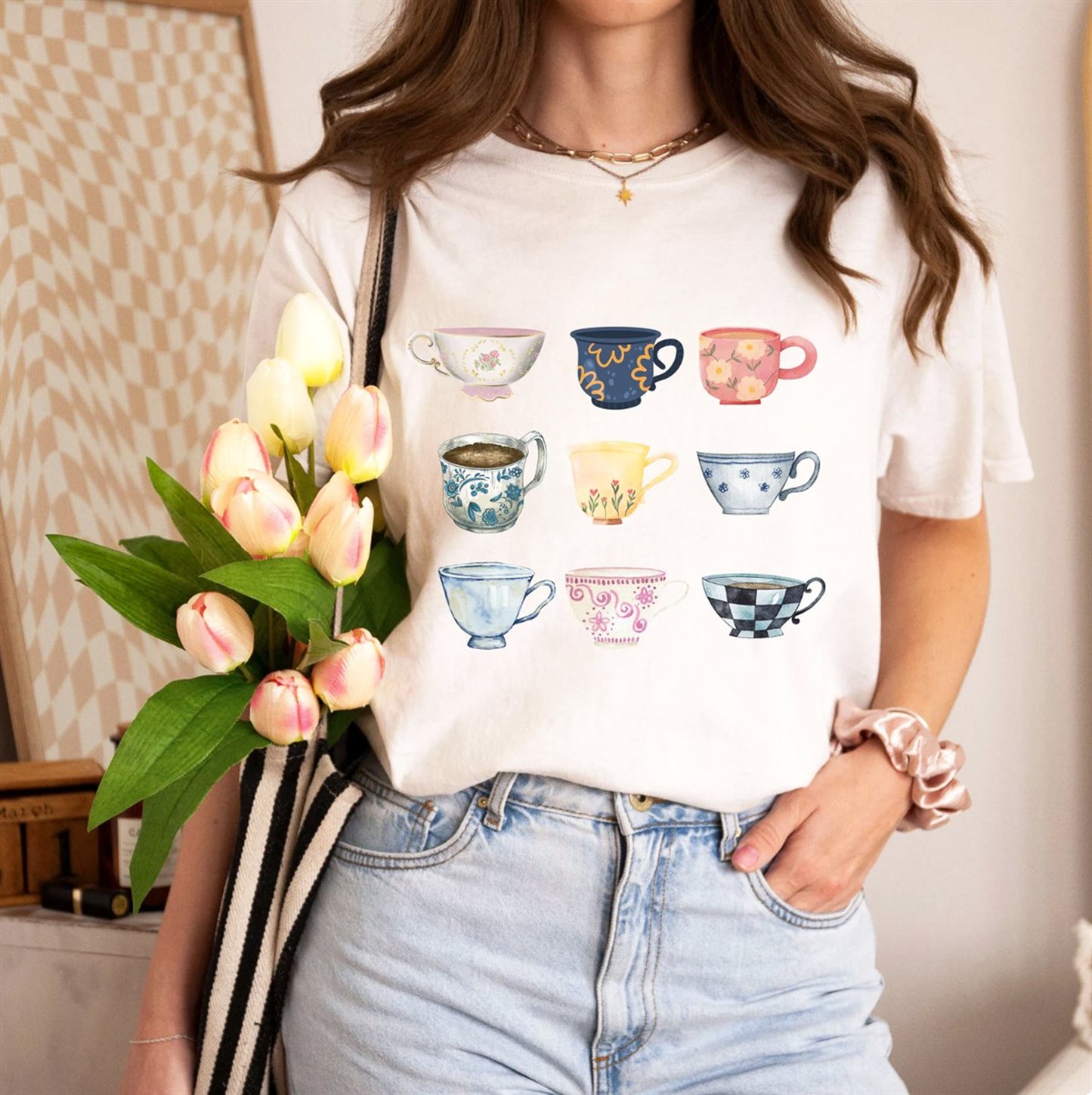 *9 Tea Cups T-Shirt or Crew Sweatshirt