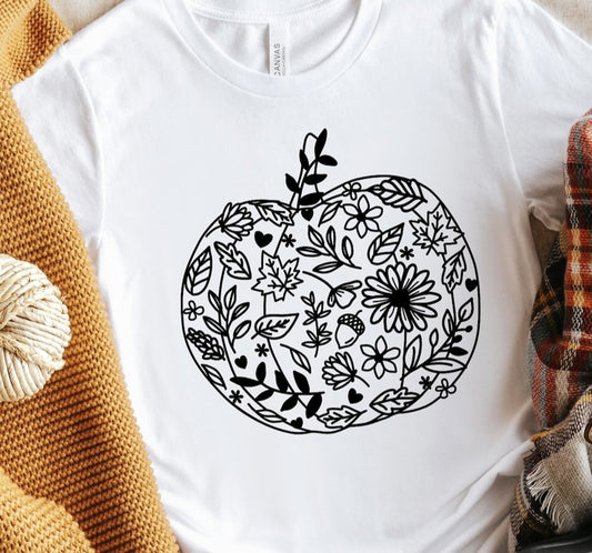 Floral Pumpkin Tee