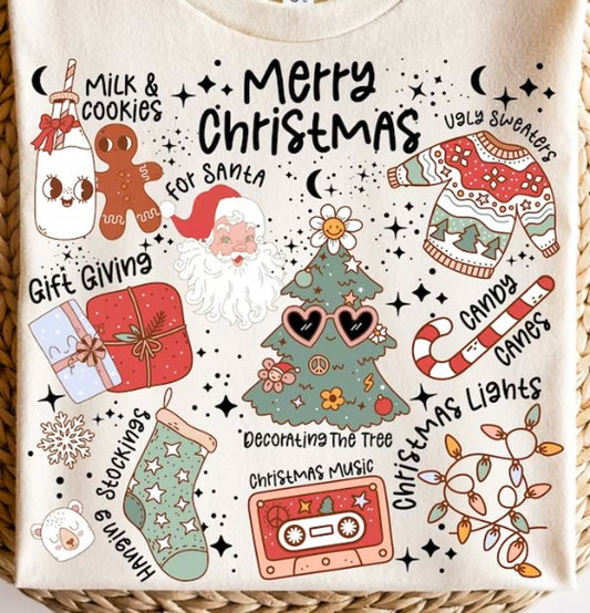 Merry Christmas Collage Tee