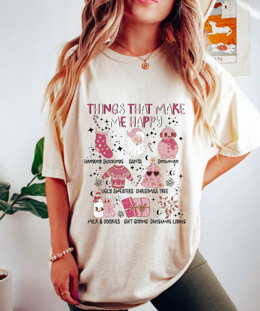 Things That Make Me Happy Christmas Collage Tee