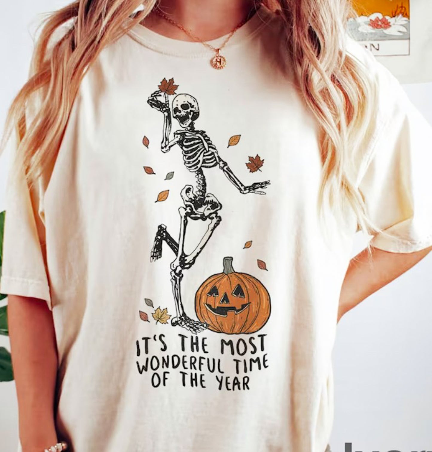 *It's The Most Wonderful Time Of The Year Skeleton & Pumpkin T-Shirt or Crew Sweatshirt