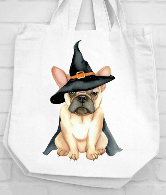 Frenchie Witch Canvas Bag