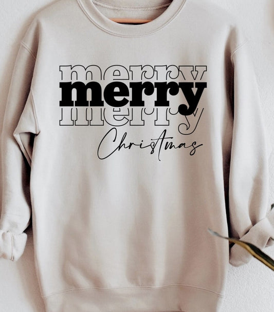 Merry (Stacked) Christmas Crew Sweatshirt