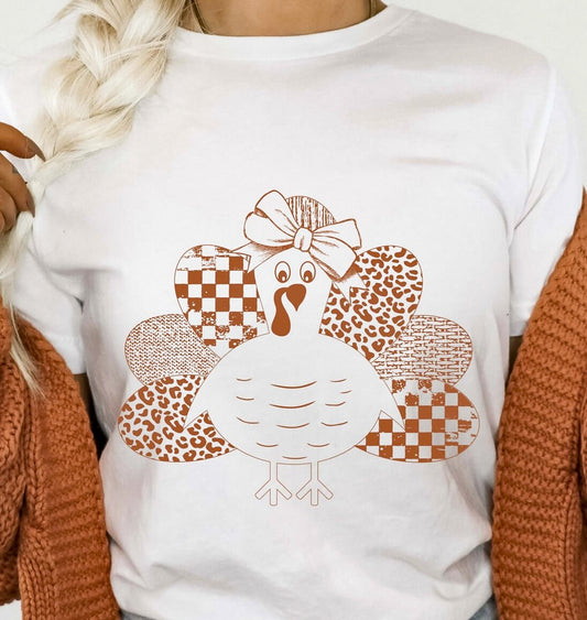 Turkey With Patterned Feathers Tee