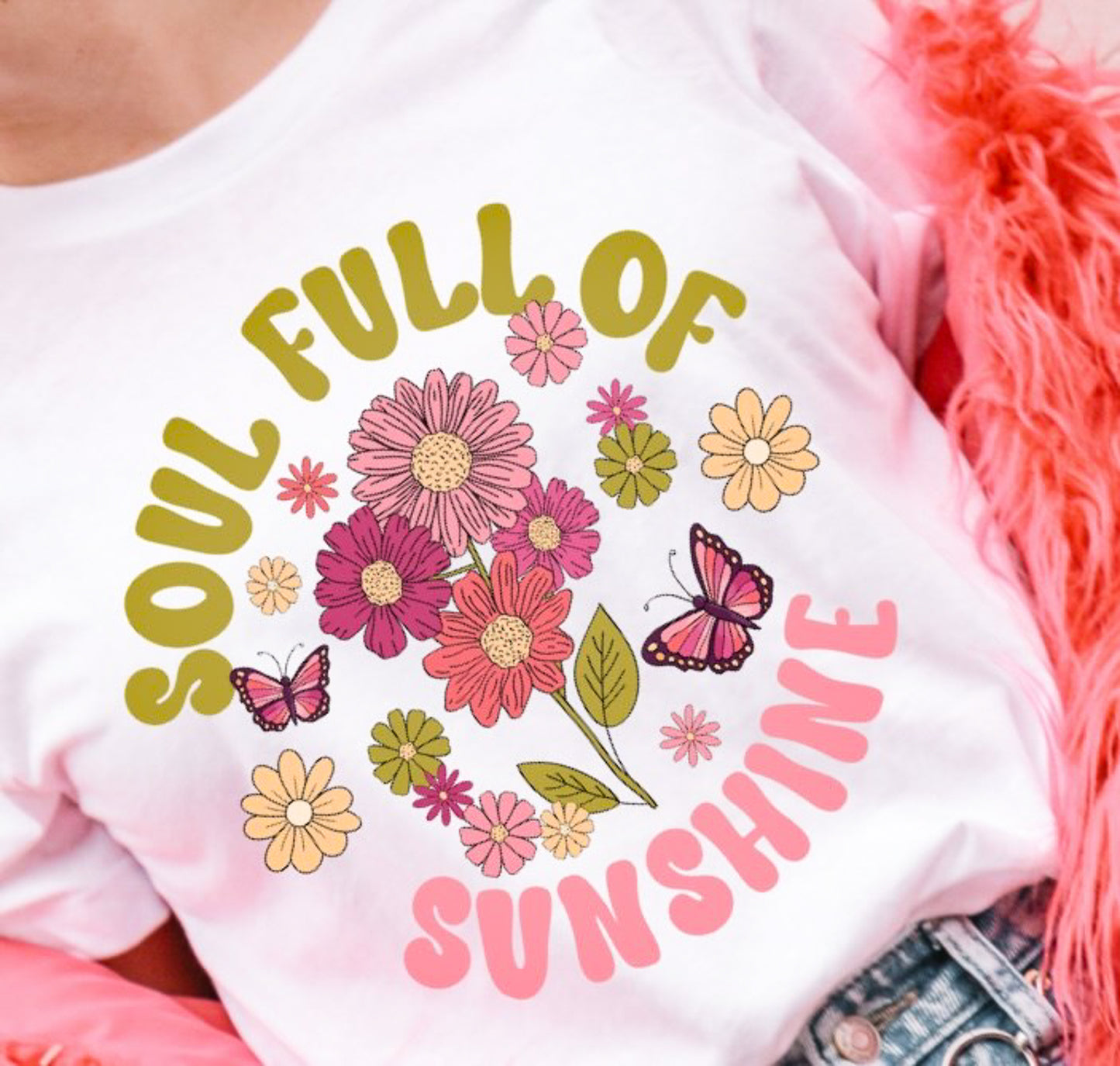 Soul Full Of Sunshine Flowers & Butterflies Tee