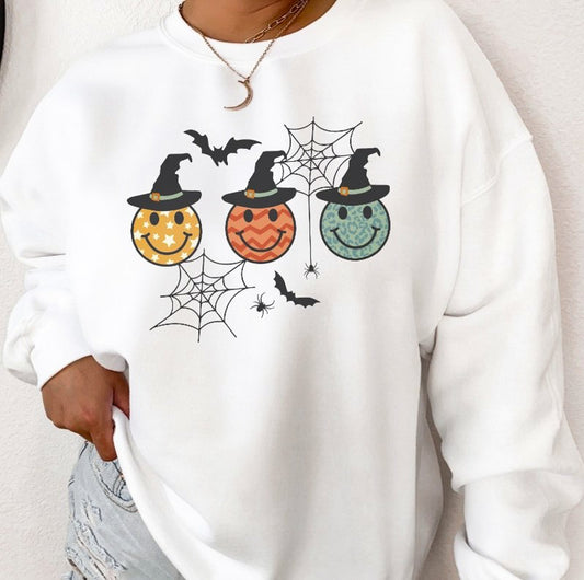 3 Smiley Witches Crew Sweatshirt