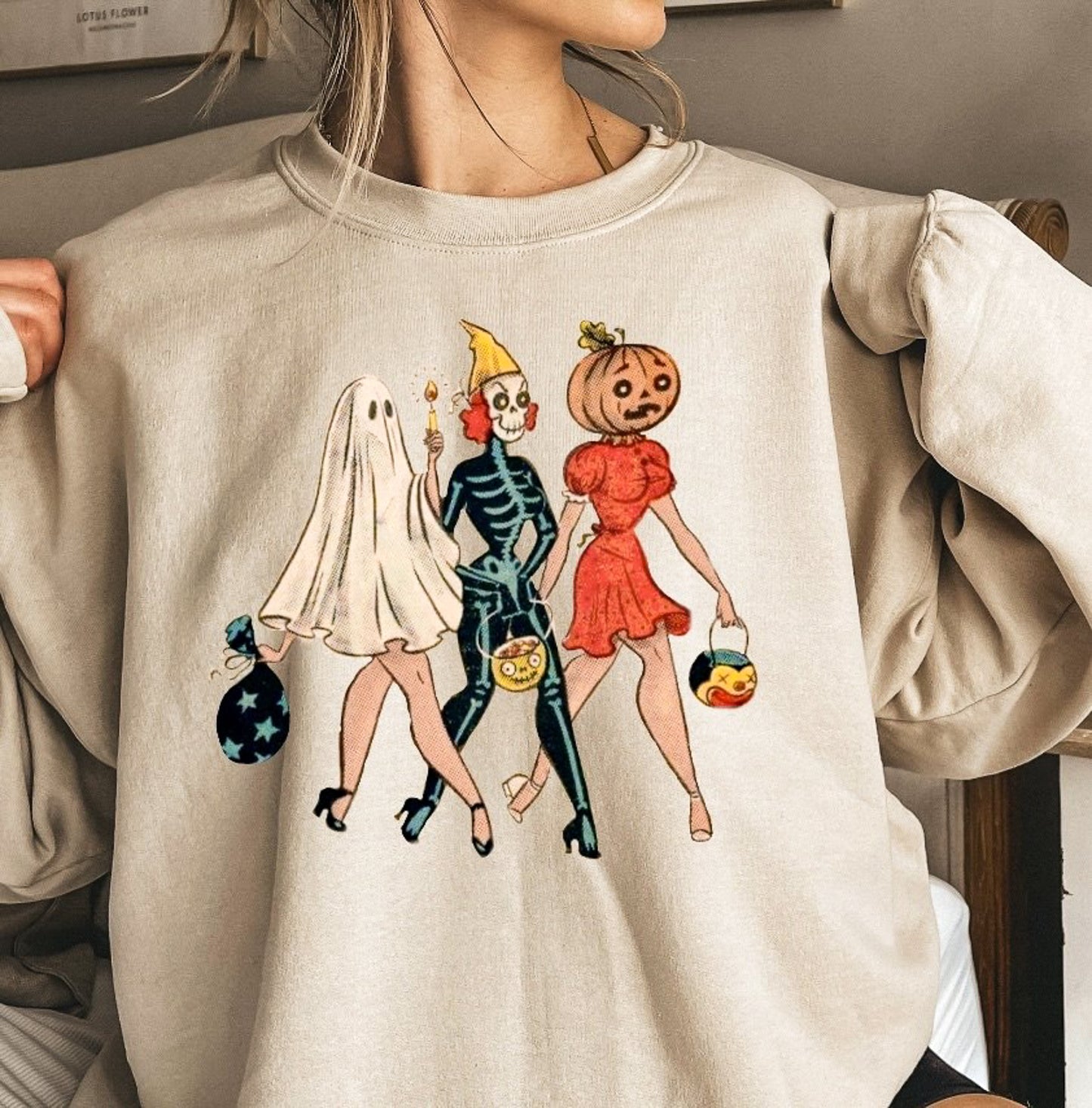 *3 Trick Or Treaters T-Shirt or Crew Sweatshirt