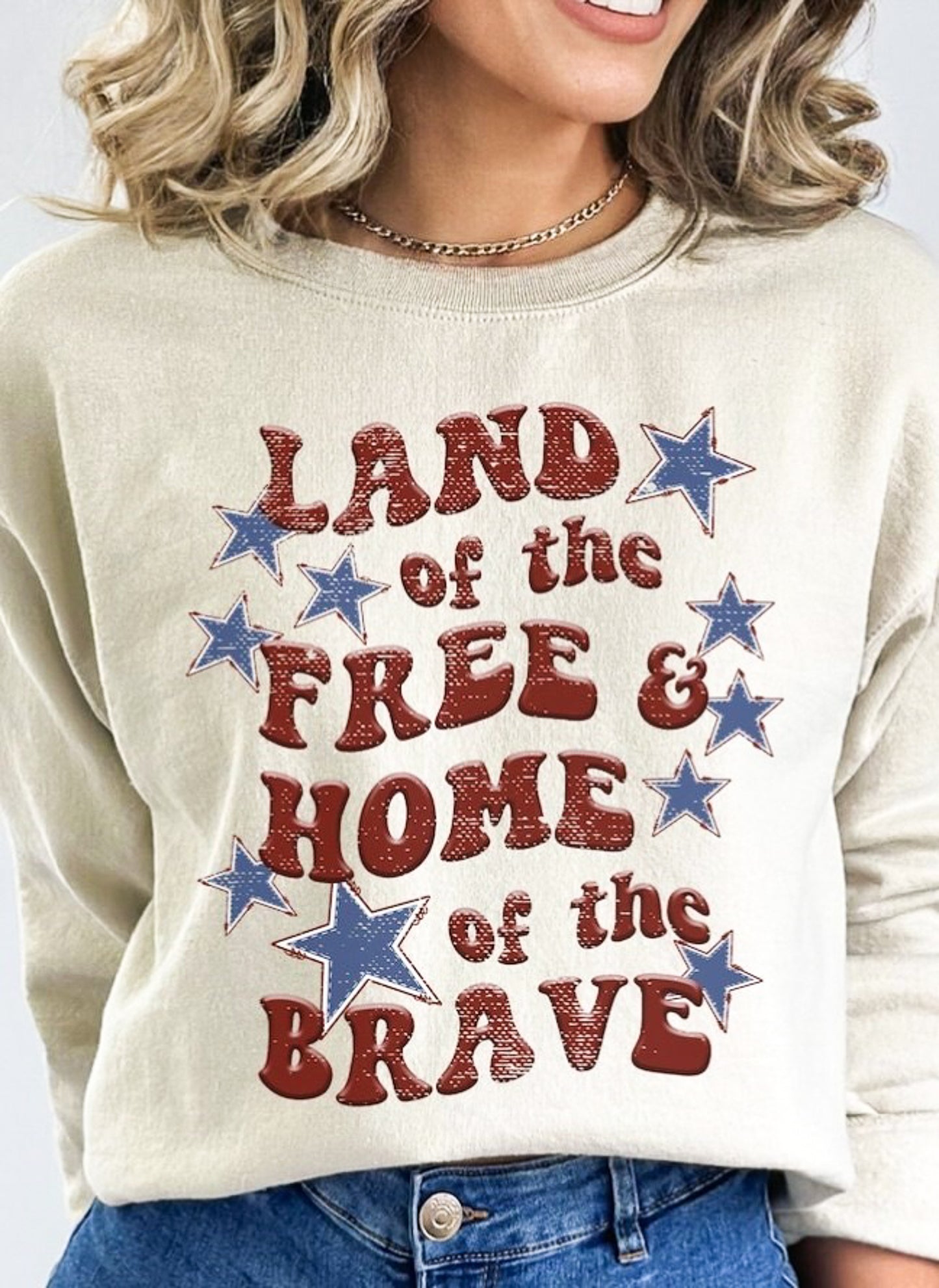 Land Of The Free & Home Of The Brave Crew Sweatshirt