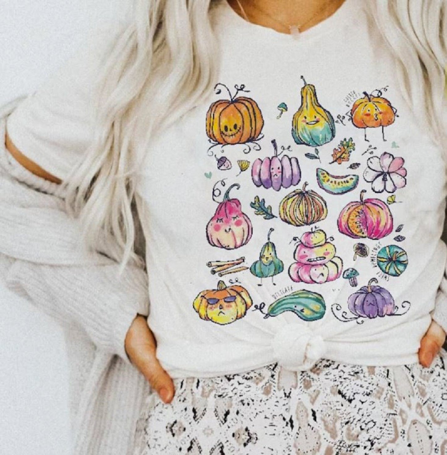 All The Pumpkin Shapes & Sizes Crew Sweatshirt