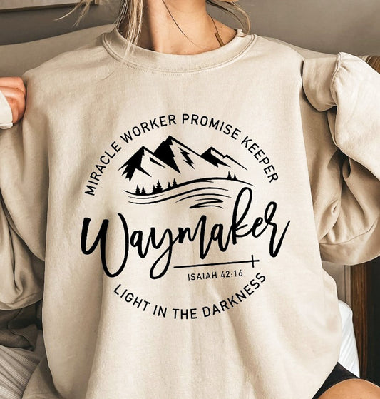 Waymaker: Miracle Worker Promise Keeper Light In The Darkness Crew Sweatshirt