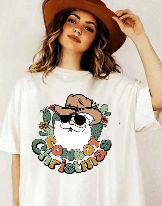 Cowboy Christmas Santa Tee