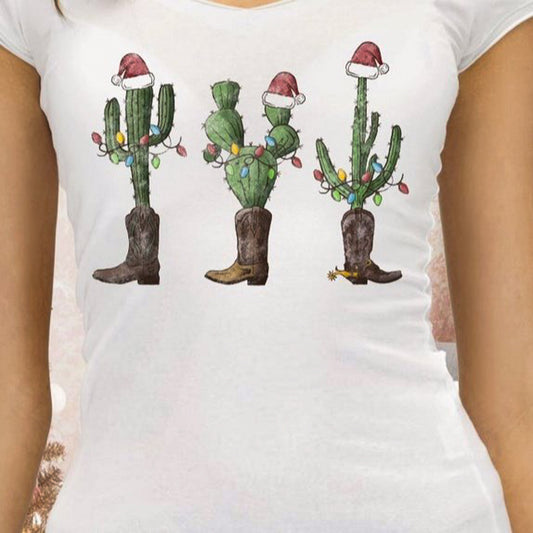 Cowboy Boots With Cactus Tee