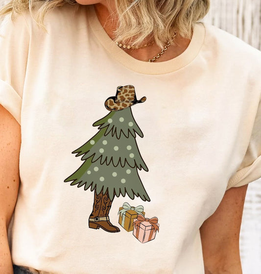 Cowgirl Christmas Tree Tee