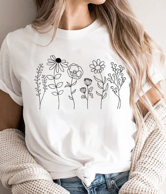 Sketched Flowers Tee