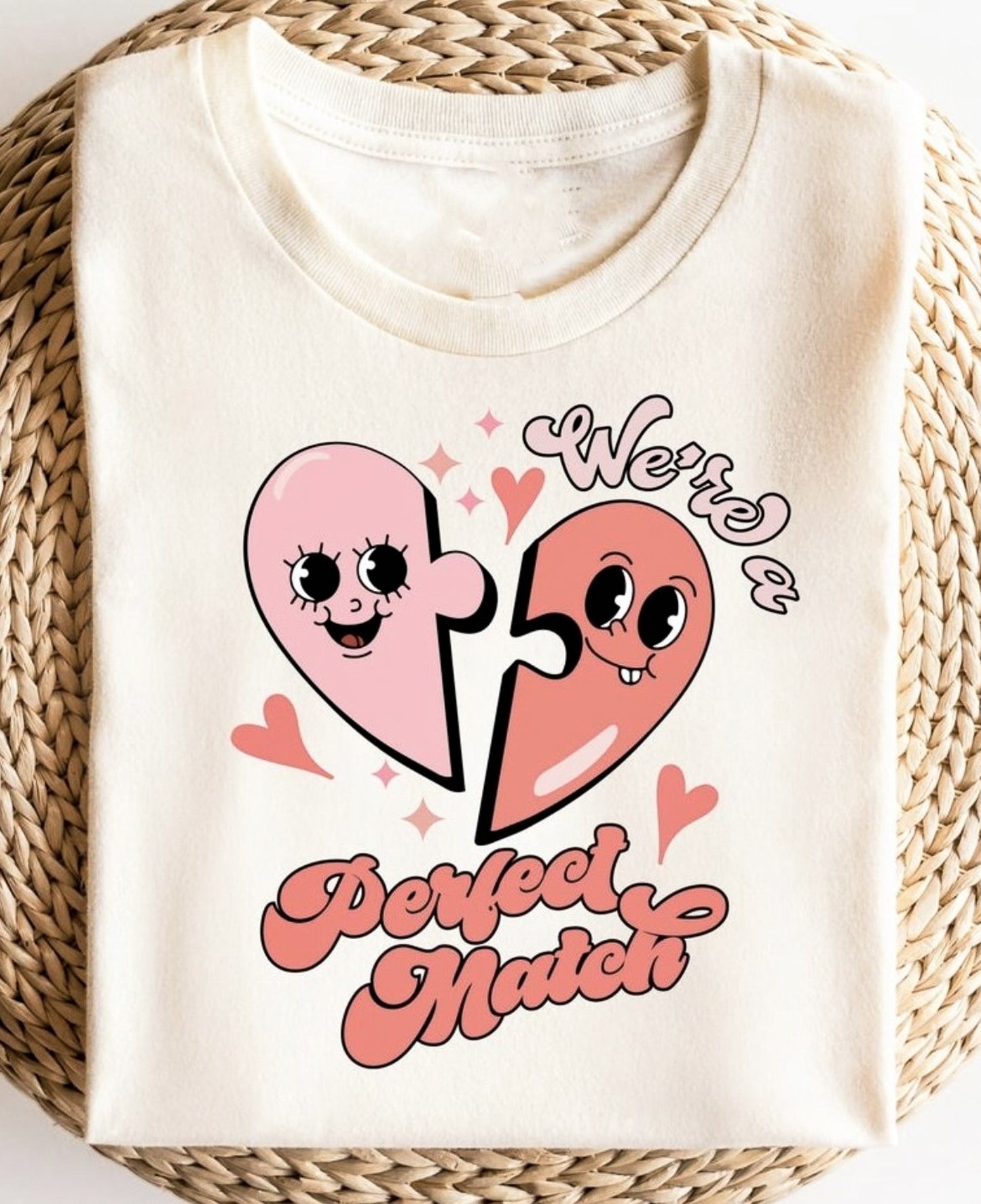 We're A Perfect Match 2 Heart Pieces Tee