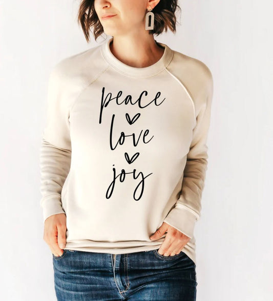 Peace Love Joy Bella Crew Sweatshirt