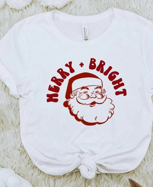 Merry + Bright Santa Tee