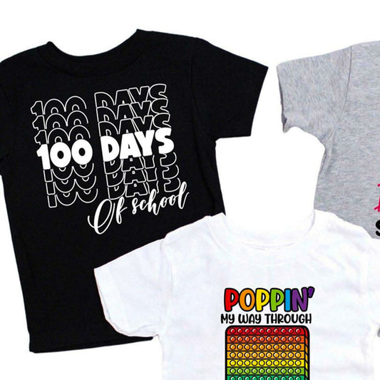 100 Days (Stacked) Of School Tee