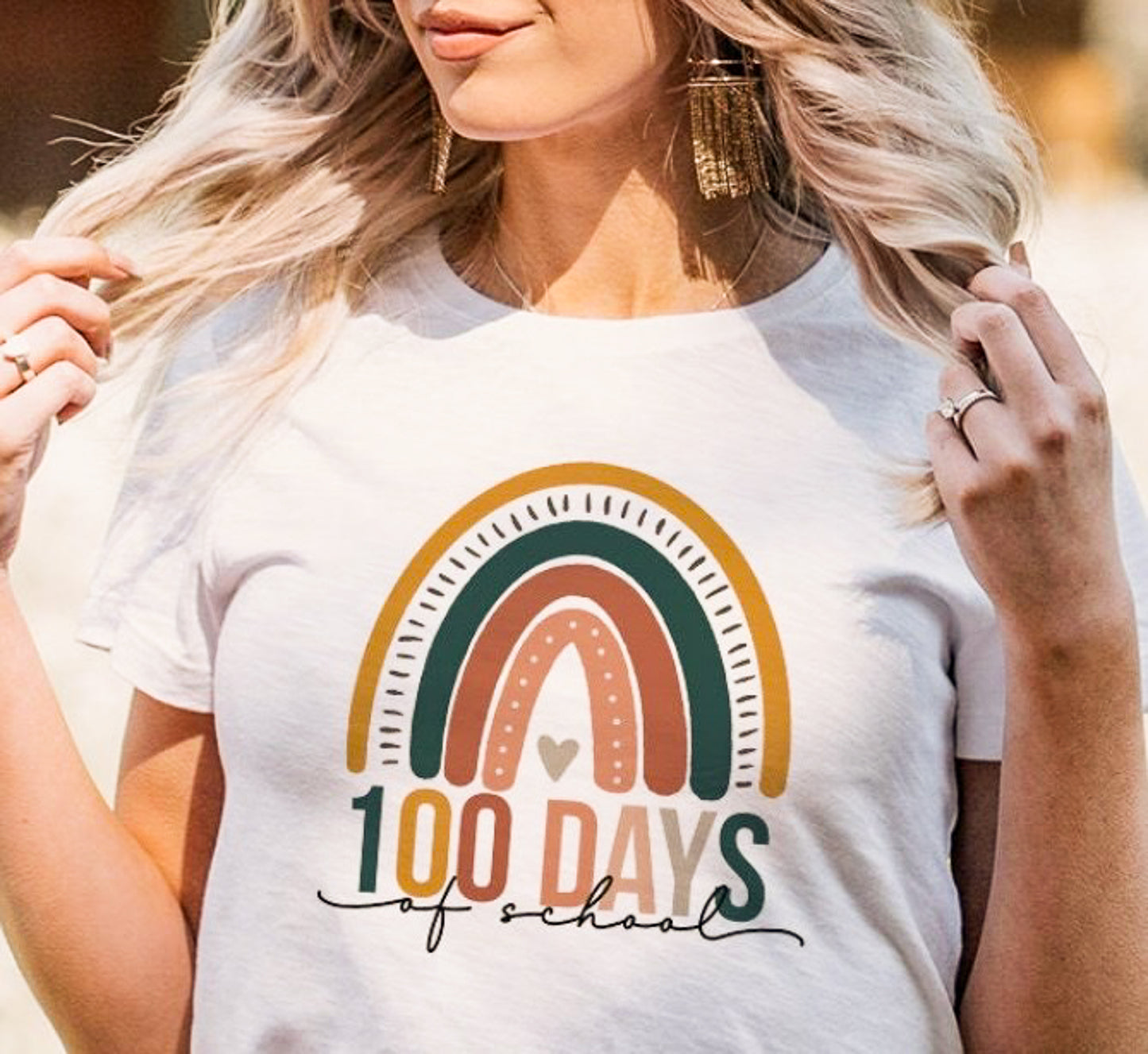 100 Days Of School Rainbow Tee