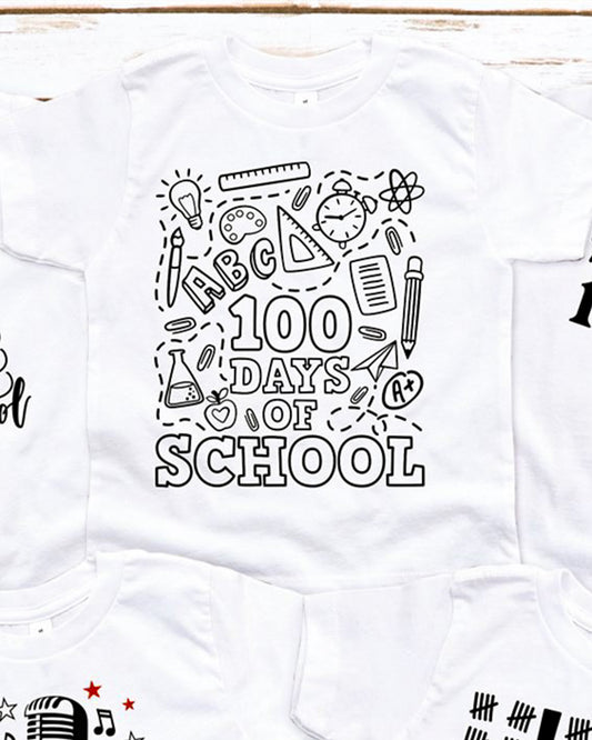 100 Days Of School Art Tee