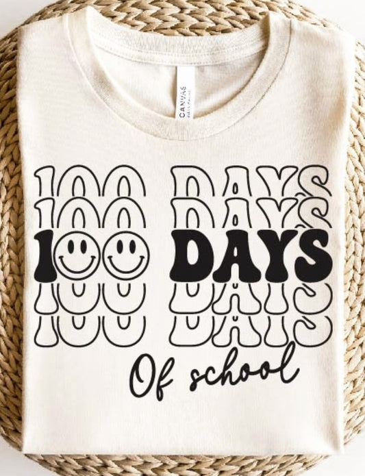 100 Days (Stacked) Of School Tee