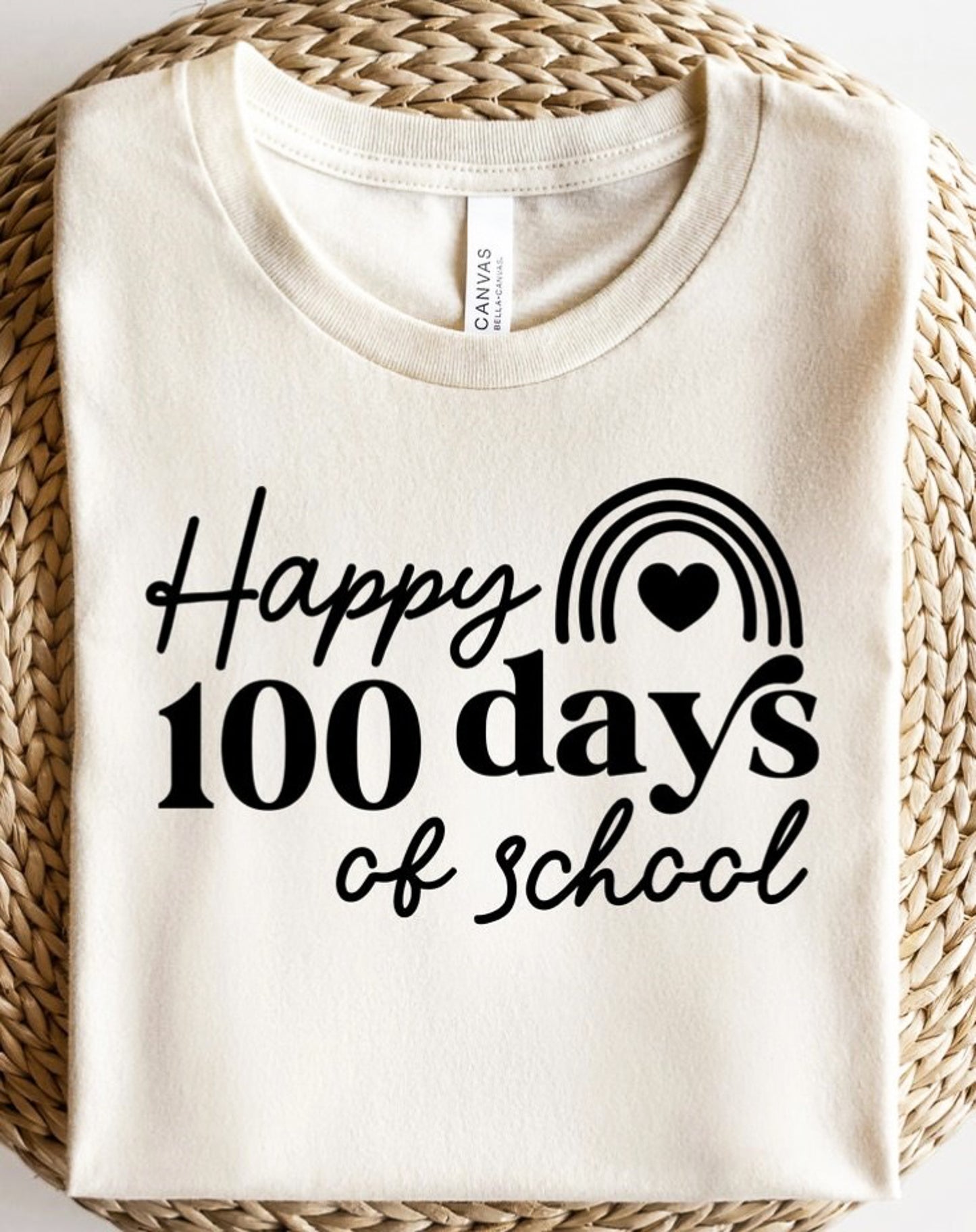 Happy 100 Days Of School With Rainbow Tee