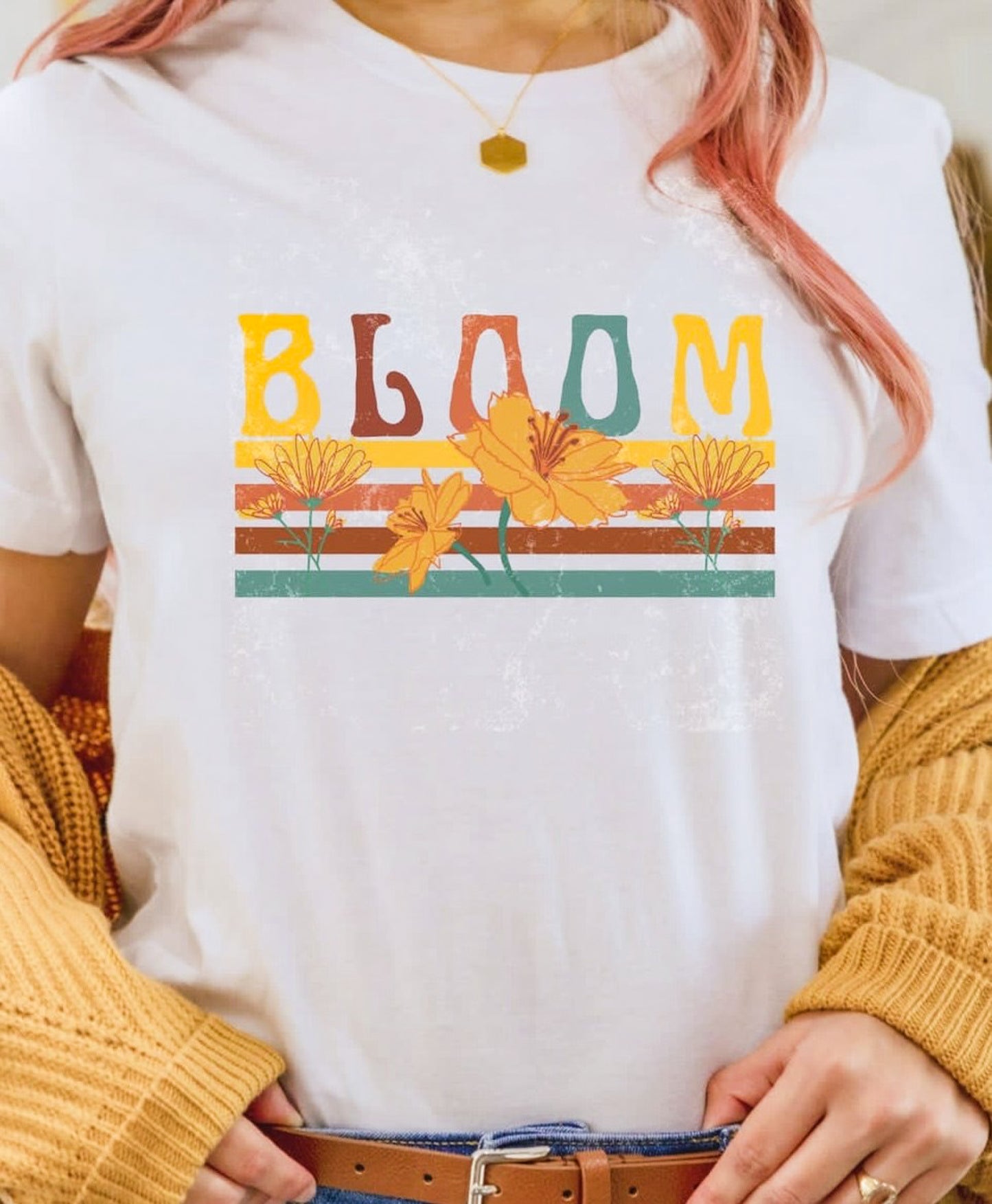 Bloom With Stripes & Flowers Tee