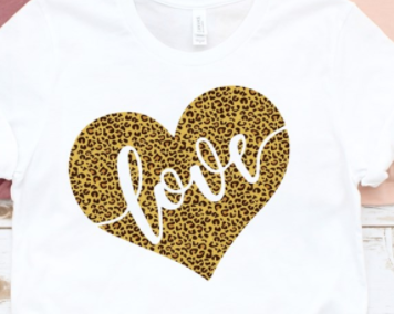 Cheetah Print Heart with Love Tee