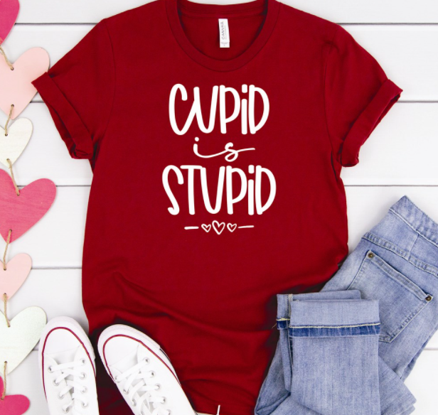 Single For Valentine's - Cupid is Stupid Tee