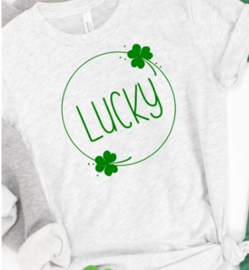 Lucky with Shamrocks Tee