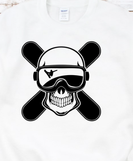 Skull and Snowboards Crew Sweatshirt