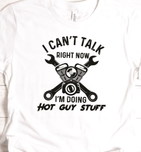 Cant Talk Doing Hot Guy Stuff - Car Tee