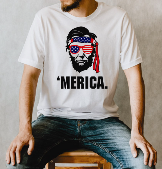 'Merica With Abe Lincoln Tee