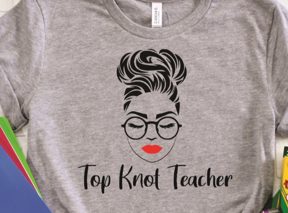Top Knot Teacher Tee