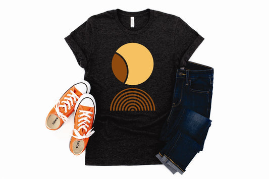 Abstract Fall Design With Circle & Half Circle Tee