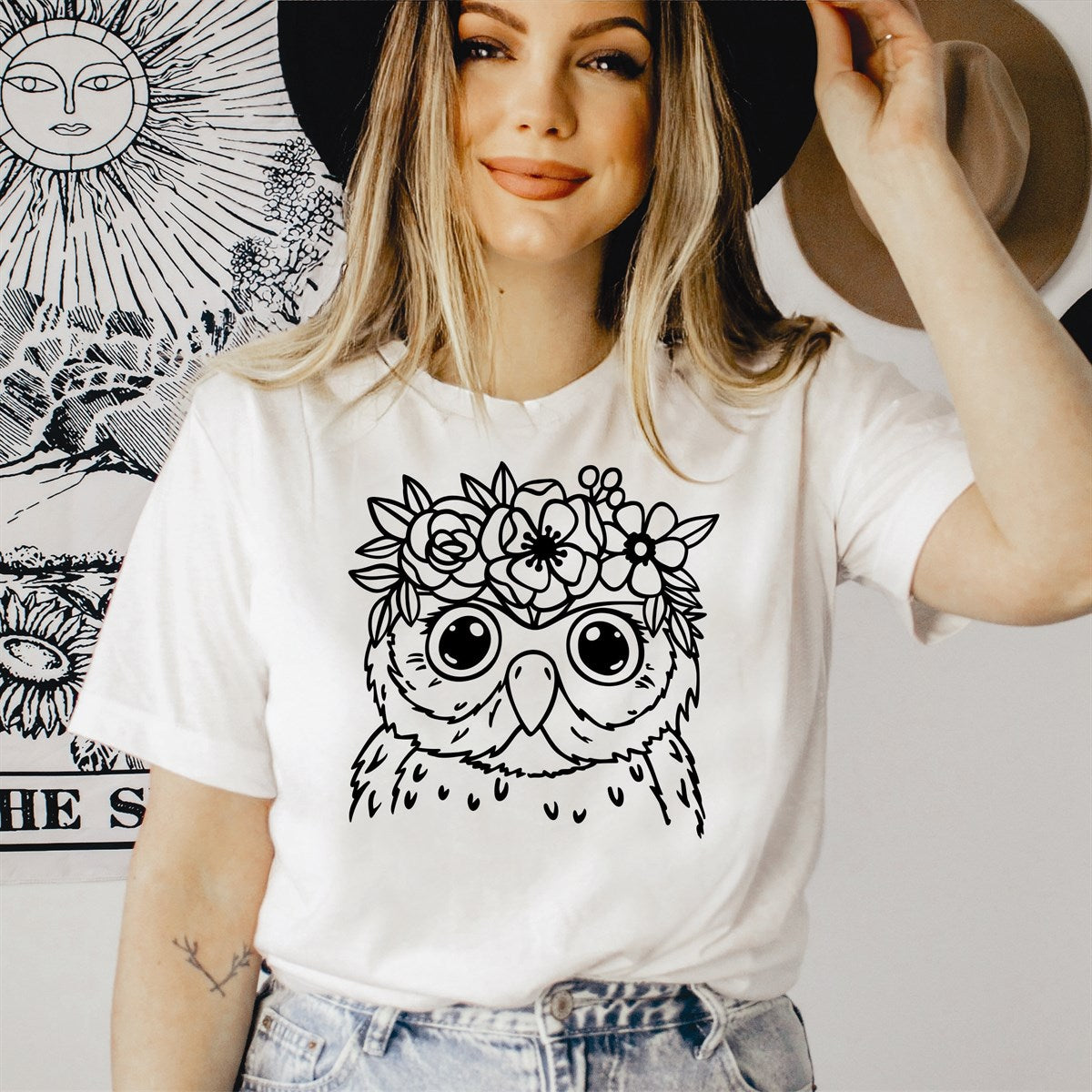 Owl Flower Crown Tee