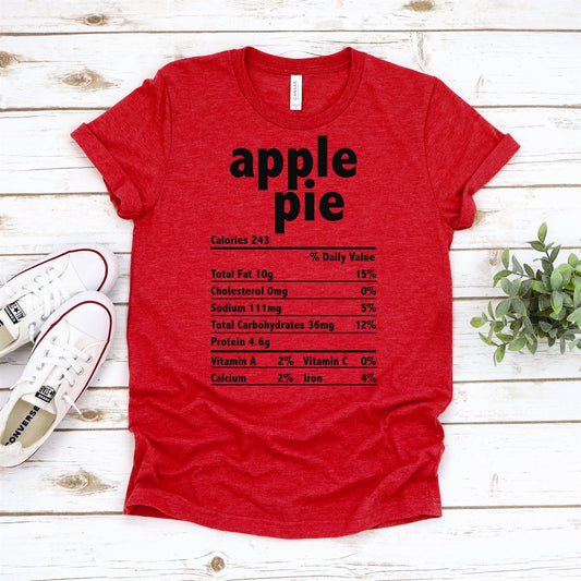 Apple Pie Nutrition Facts Tee