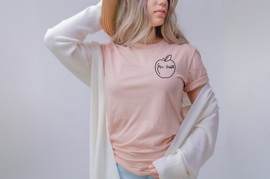 Personalized Teacher Apple Pocket Tees