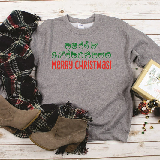 Merry Christmas ASL Crew Sweatshirt