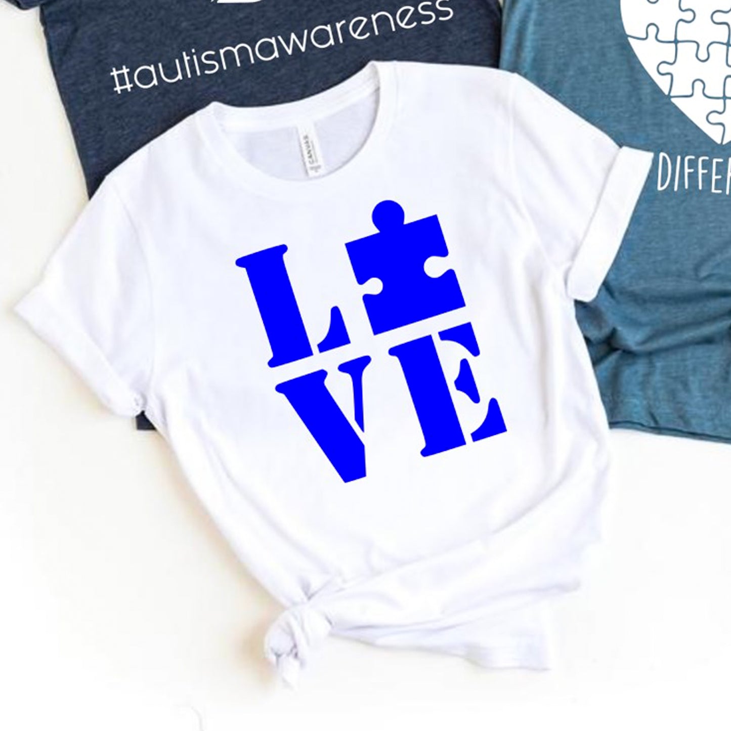 Love With Puzzle Piece T-Shirt or Crew Sweatshirt