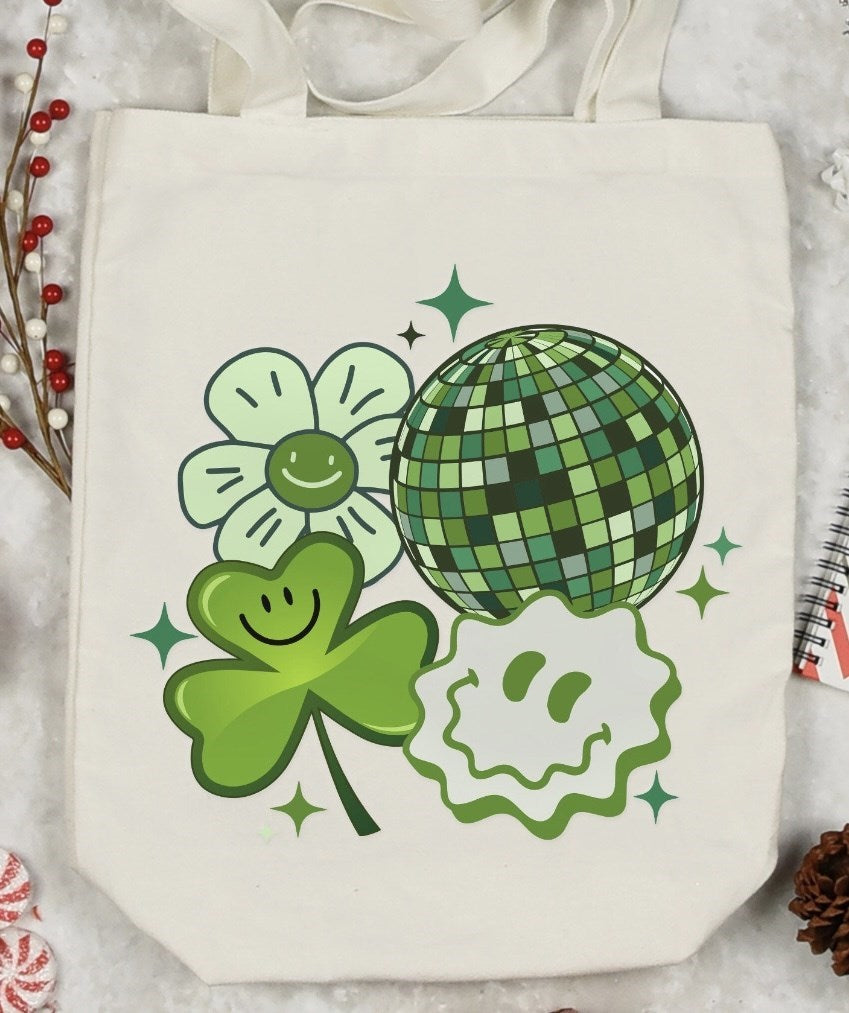 Clover & Disco Ball Canvas Bag