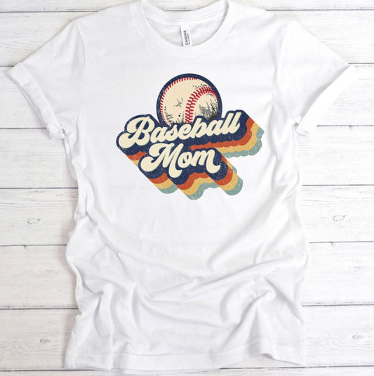 Retro Baseball Mom T-Shirt or Crew Sweatshirt