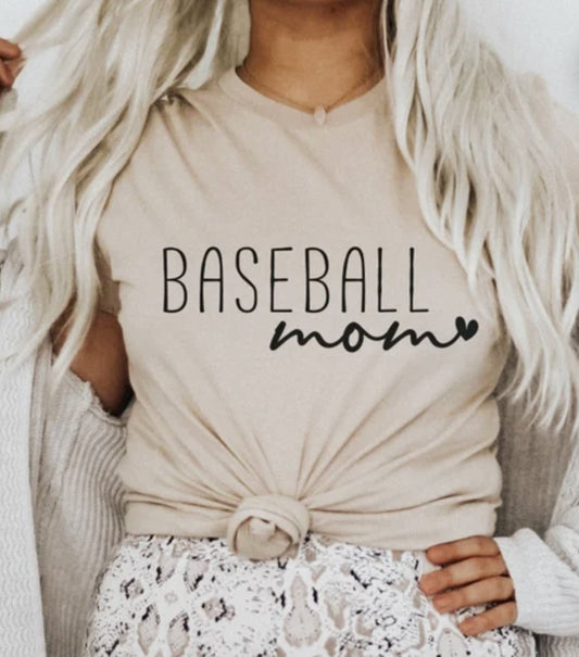 Baseball Mom With Heart T-Shirt or Crew Sweatshirt