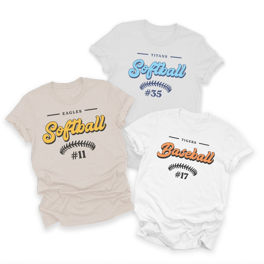 Baseball/Softball Custom Name & Number Tees