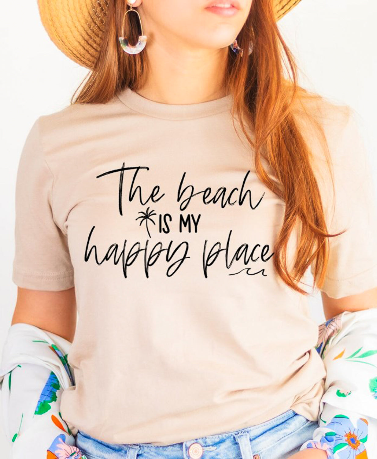 The Beach Is My Happy Place T-Shirt or Crew Sweatshirt